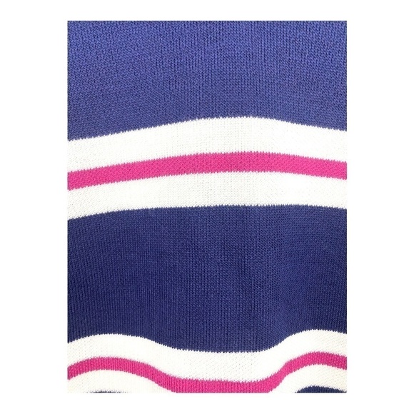 bp. Sweater Medium Womens Navy Half Zip Mock Neck Navy Pink White Stripe NWT - Picture 3 of 5